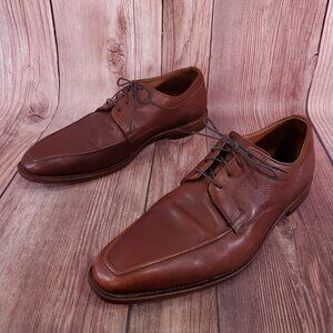 *READ* Allen Edmonds Jackson Mens 14 D Apron Toe Derby Dress Shoes Brown